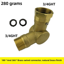 2X Garden Hose Swivel Adapter 180 and 360 Degree Metal Swivel Connector Adjustable Faucet for Irrigation Driveway Gold