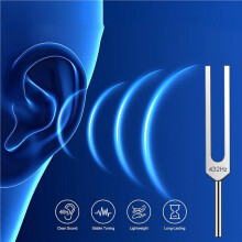 8x Stimmgabelset - 128 Hz, 432 Hz, 512 Hz, 528 Hz, Gewichtete und Ungewichtete Frequenzinstrumente mit Aktivator, Schlägel und Veganem Beutel