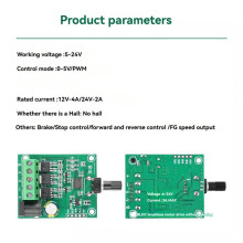 2X DC5-24V/75W PWM Motorvarvtalsregulator Borstlös Motordrivkretskort för ESC Hårddiskfläktmotor