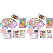 2X Squeegee Art Kids Paint Kit DIY Painting Rainbow Dot Color Scratch Set Handmade Graffiti Scratch Painting Paper