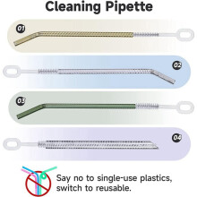 24X Straw Cleaner Brush Set - 10 Inch, 4 Diameters for Thin & Smoothie Straws, Heavy-Duty, Comfort Grip Handle