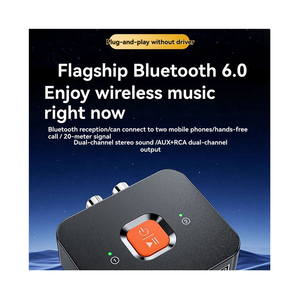 2X 6.0 Adapter Audio Transmitter Receiver 3.5Mm Aux Hifi Music Stereo Sound Wireless Audio Receiver 6032795616177