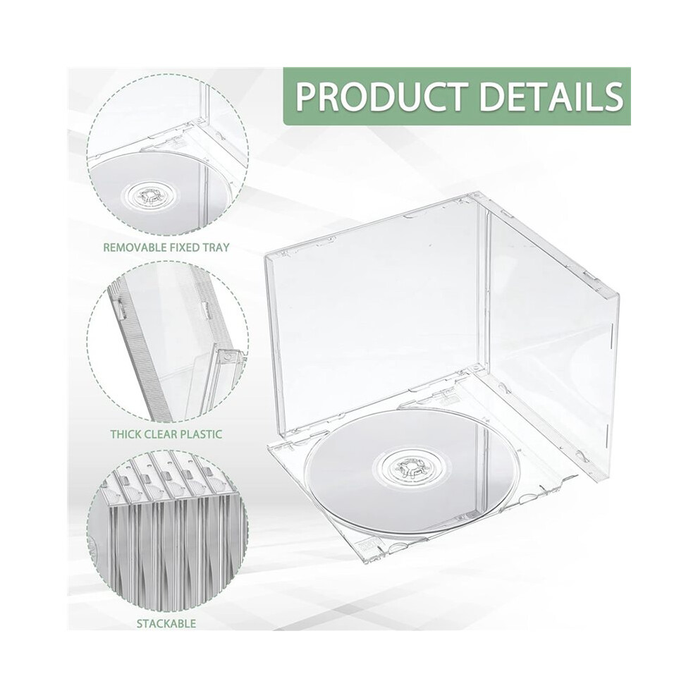 50Pcs 10.4 Mm Cd Jewel Cases Standard Single Clear Cd Case Dvd Cover Protection Replacement 6031903409465