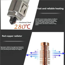 5X Verbessertes Hotend-Kit für FLASHFORGE Adventurer 5M Hotend AD5M Düsen-Kit Keramik-Heizblock & Hartstahldüse 0,4 mm