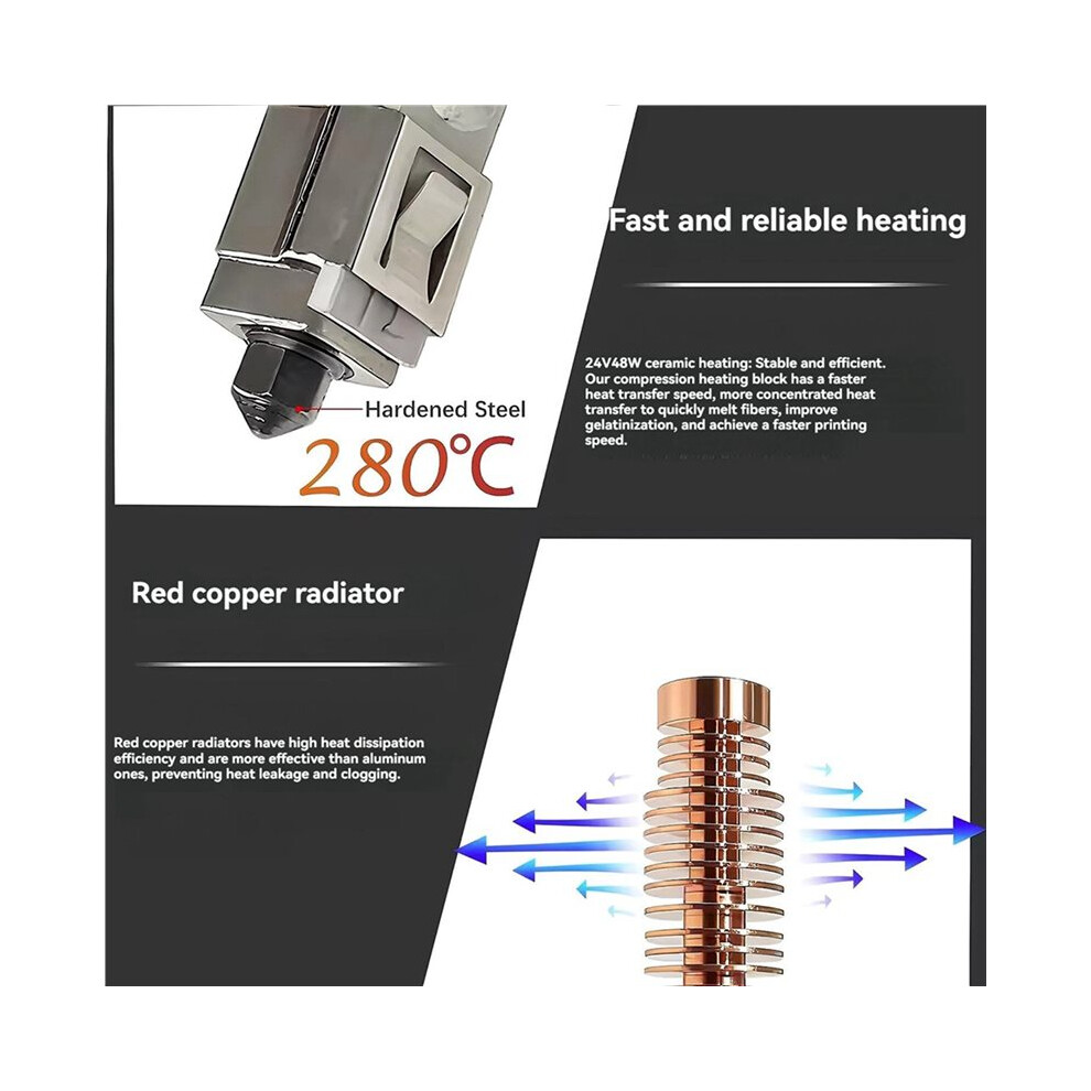 5X Upgraded Hotend Kit For Flashforge Adventurer 5M Hotend Ad5m Nozzle Kit Ceramic Heating Block&Hard Steel Nozzle 0.4Mm 6031999920394