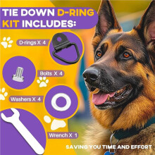 8 Pack Tie Down Kit for Ruffland Kennel - Tie Down D-Ring Kit, 1000lb Load Capacity, with Wrench - Easy Installation