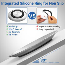 6X RVS Kattenbakken, 6,7 Inch Brede en Ondiepe Kattenvoerbakset met Siliconen Ring voor Antislip, Metalen Kattenbakken