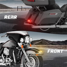 Amber Front Light Red Rear Tip Light for Road King Electra Glide Ultra Classic Softail Touring FLHR