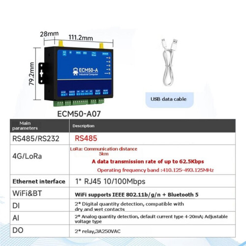 ESP32-S3 Industrieller Steuerungscomputer Programmierbarer Industriecomputer Python ECM50 2D1 2AI 2DO IO Modbus Gateway B 2