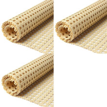 3X Rattan-Gurtbandrolle, 17,5 X 40 Zoll Gewebtes Offenes Rattan-Netz PE-Rohr-Gurtband für DIY-Heimdekor-Projekte, Synthetisches Rattan