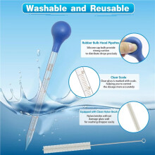 10-Teiliges Set Glaspipetten mit Tropfverschluss (10 Ml) Inklusive Rührstab, Reinigungsbürste, Gummibirne und Reinigungsbürste