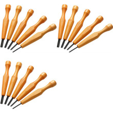 Ensemble de 15 Outils de Sculpture: Couteaux Triangulaires pour Linoléum et Bois, Ciseaux, Outils en V pour la Gravure sur Linoléum.