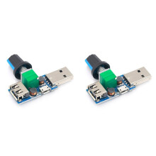 2X Régulateur de Vitesse de Ventilateur USB, Régulateur de Volume D'Air, Refroidissement Silencieux, Module de Commutation de Vitesse de