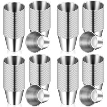 96Pcs 1.5oz Metal Ramekins Stainless Steel Dipping Sauce Cups Reusable Sauce Container Round Dipping Bowls Condiment Cup