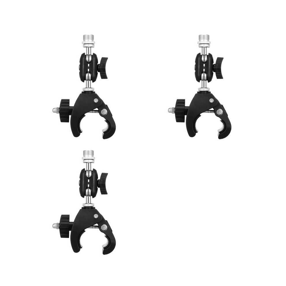 3X Mic Holder, Mic Crab Clamp Microphone Mount With Double Microphone Holder For Mic-Stand Desktop Shelf Drum 4713359073187