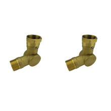 2X Garden Hose Swivel Adapter 180 and 360 Degree Metal Swivel Connector Adjustable Faucet for Irrigation Driveway Gold