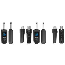 2X Ensemble Émetteur et Récepteur XLR Sans Fil, Adaptateur de Signal Audio Rechargeable pour Tables de Mixage, Microphones et Guitares Électriques