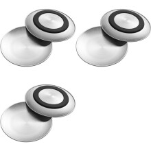 6X Stainless Steel Cat Bowls, 6.7 Inch Wide and Shallow Cat Food Bowl Set with Silicone Ring for Non Slip