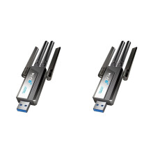 2X Neue 3000-Mbit/S-WLAN-6E-Netzwerkkarte, Dualband 2,4 GHz/5 GHz, USB 3.0-Empfänger-Dongle, WLAN-Adapter für Windows 10/11