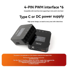 Regolatore di Velocità Ventola PWM A 4 Pin con Display, Alimentazione TYPE-C o 5521, per Raffreddamento A Liquido DIY e Radiatori.