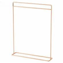 (Rose Gold,15*12cm/5.91*4.72in)Simple Doll Metal Clothes Rack Miniature Hangers Dollhouse Accessories Furniture