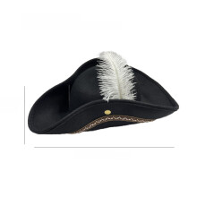 Cappello pirata in piuma bianca disegno mezzo Hanrafted per Halloween festa cosplay