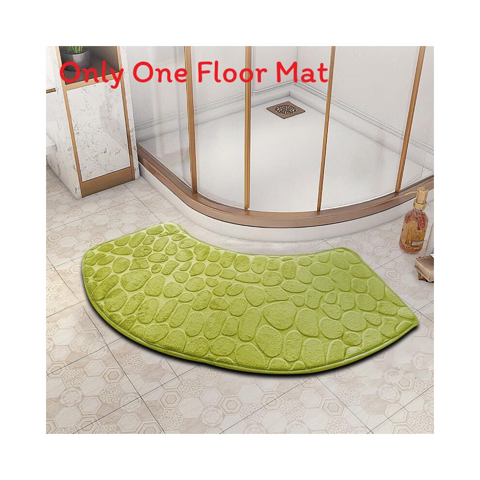 (Green) Rug Bath Curved Mat Quadrant Bath Rug Anti Slip Bathroom Carpet Corner Carpet 692529644829