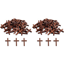 200 Croix en Bois pour Prières de Poche, Artisanat, Petits Pendentifs, Breloques, Œufs de Pâques pour Cadeaux Chrétiens de Pâques