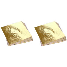 Gold-Leaf Sheets for Art, 400 Pcs 5.5x5.5Inch Gold Foil Sheets Copper Leaf Sheets for DIY Crafts Decor