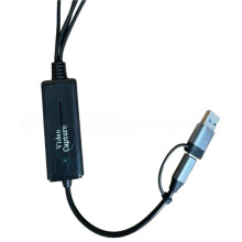 2X USB 2.0 Typ C AV S Videoinspelningskortadapter AV Videokomposit Till USB Typ C för Kamera OBS PC