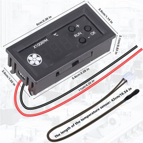 4X Fan Temperature Controller, 12V PWM 4-Wire Fan Speed Controller Module with Temperature Probe for 3A Fan PC 2