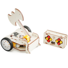 Remote Wooden Assembled Controlled Combat Vehicle With Big Axe Toy Children Set