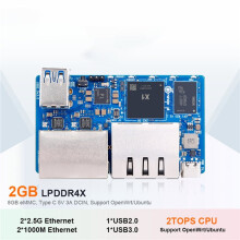 3X for Orange Pi R2S 2GB RAM 8GB EMMC Development Board 8-Core RISC-V AI 2TOPS CPU Dual LAN Port PC