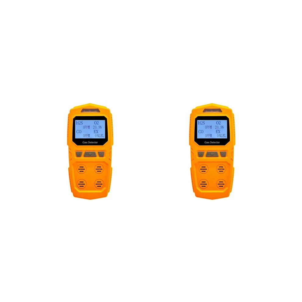 2X 4 In 1 Gas Detector Combustible And Toxic Hazardous Gas Meter Portable Handheld O2 Co H2s Analyzer 4714134553337