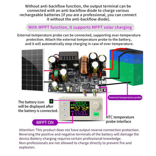 2X XY12522 CNC  Adjustable Stabilized Power Supply Constant Voltage and Current Module 125V/2000W Color Screen Display