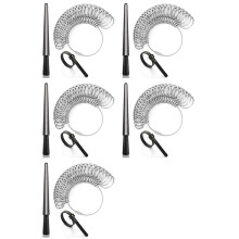 5X Kit di Strumenti di Misurazione per Anelli, Mandrino per Anelli In Plastica, Nastro per Misurazione Riutilizzabile, Misure Anelli USA 1-17,