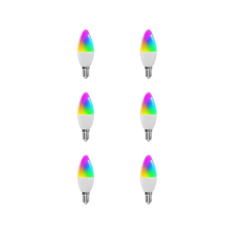 6X Tuya E14 Bulb Dimmable Five-Way Spiral Candle Bulb Wifi Rgb Bulb Remote Control And Voice Control 7W 6031282993517
