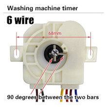 5X 6-Zeilige Schräge Ohrwaschmaschine, Timer, 68 mm Mittenlochabstand, 90-Grad-Schalterwelle