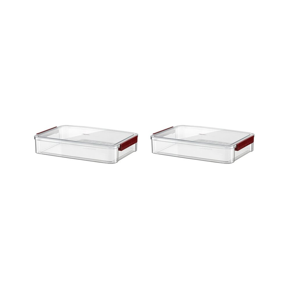 2X A4 Transparent Storage Box Portable Plastic Document Stationery Jewelry Storage Case School Office Supplies Claret 6031441802209