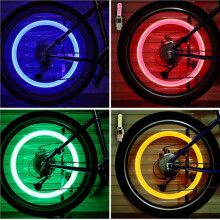 32PCS Neon Bike Spoke Lights Bicycle LED Light Tire Valve Cap Flashlight Wheel Spoke Bicycle Accessories