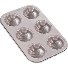 Madeleine Mold Cake Pan, 6-cavity Non-stick Spherical Shell Madeline Bakeware For Oven Baking (champagne Gold) (1pc) Edition 0619