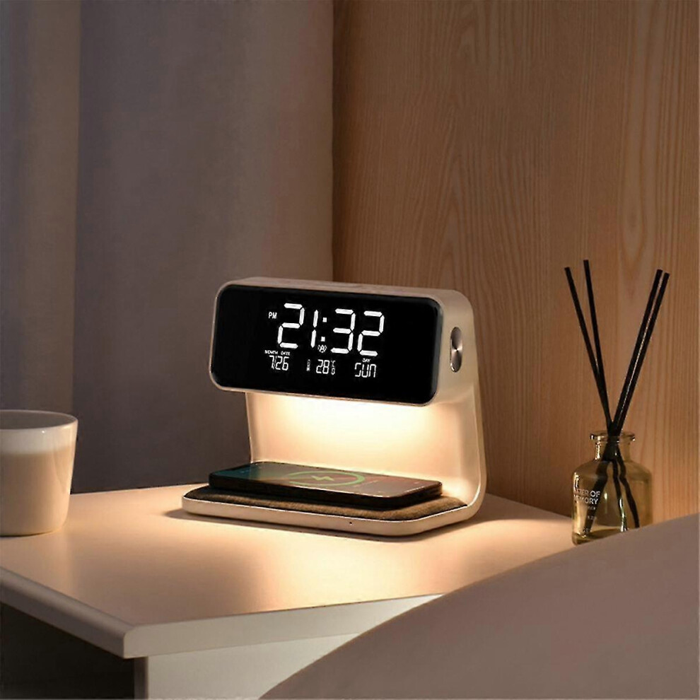 Alarm Clock With Wireless Charging And Lights Dimmable Digtial Alarm Clock Charging Station For Bed Edition 0619 6913222346525