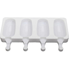 Silicone mold Ice cream mold + 5 popsicle sticks White Edition 0619