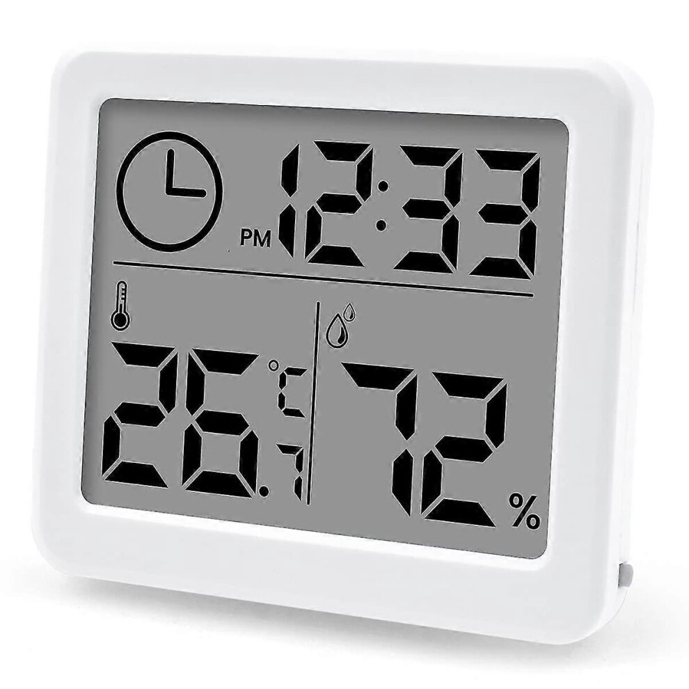 High Accuracy Monitor Hygrometer Thermometer, Lcd With Indoor Humidity Time And Thermometer, For Desktop, Greenhouse (battery Included) Edition 0619