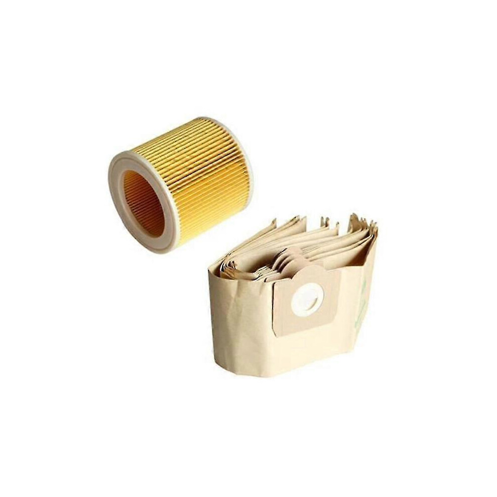 5X Dust Bag 1X Filter For Karcher Wd3 Premium Vacuum Cleaner Edition 0619 6913222347348