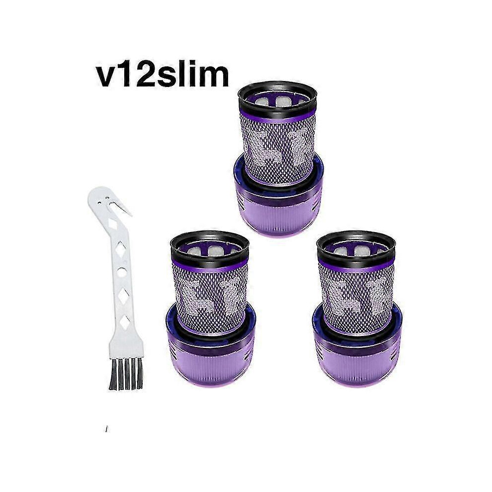 Pack 971517-01 Hepa Filter For Dyson V12 Detect Slim Cordless Vacuum Cleaner With 1 Brush Edition 0619 6913222348932