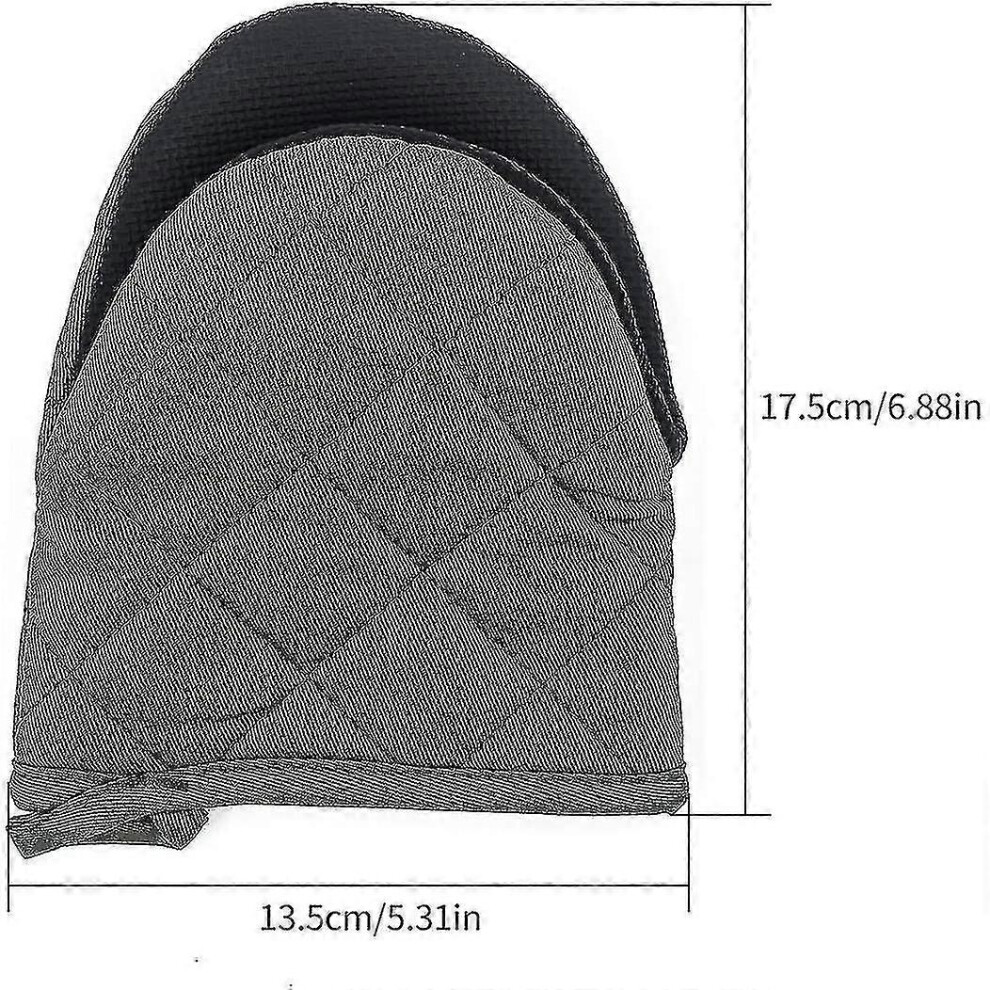 1 Pair Short Oven Mitts, Heat Resistant Silicone Kitchen Mini Oven Mitts For 500 Degrees, Non-slip Grip Surfaces And Edition 0619