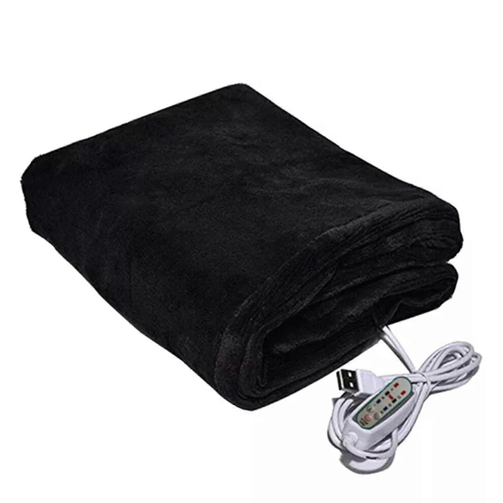 USB Electric Heating Blanket Portable Plush Throw Carpet Wearable Warm Shawl USB Charging Edition 0619