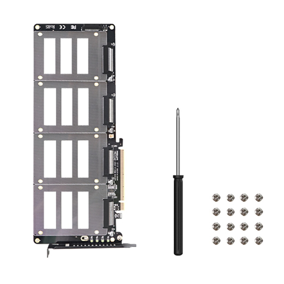 U.2 Ssd To Pcie X16 Adapter Pcie 4.0 To 4 Disk U.2 Sff-8639 Ssd Riser Card 6951617013270