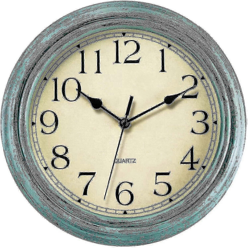 Silent No Tick Round Retro Quartz Clock Wall Clock (12 Inches) -Szjr Edition 0619 6913222350799